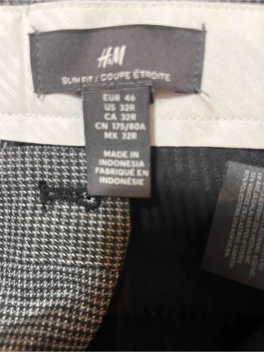 H&M Men's Gray Patterned Two-Piece Suit